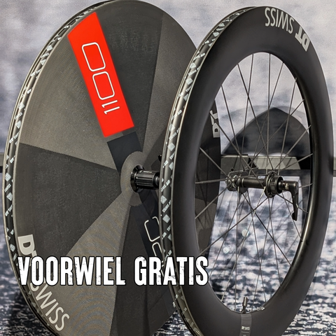 Gratis DT Swiss ARC 1100 (80 mm) voorwiel bij aanschaf van DT Swiss ARC 1100 dicht achterwiel